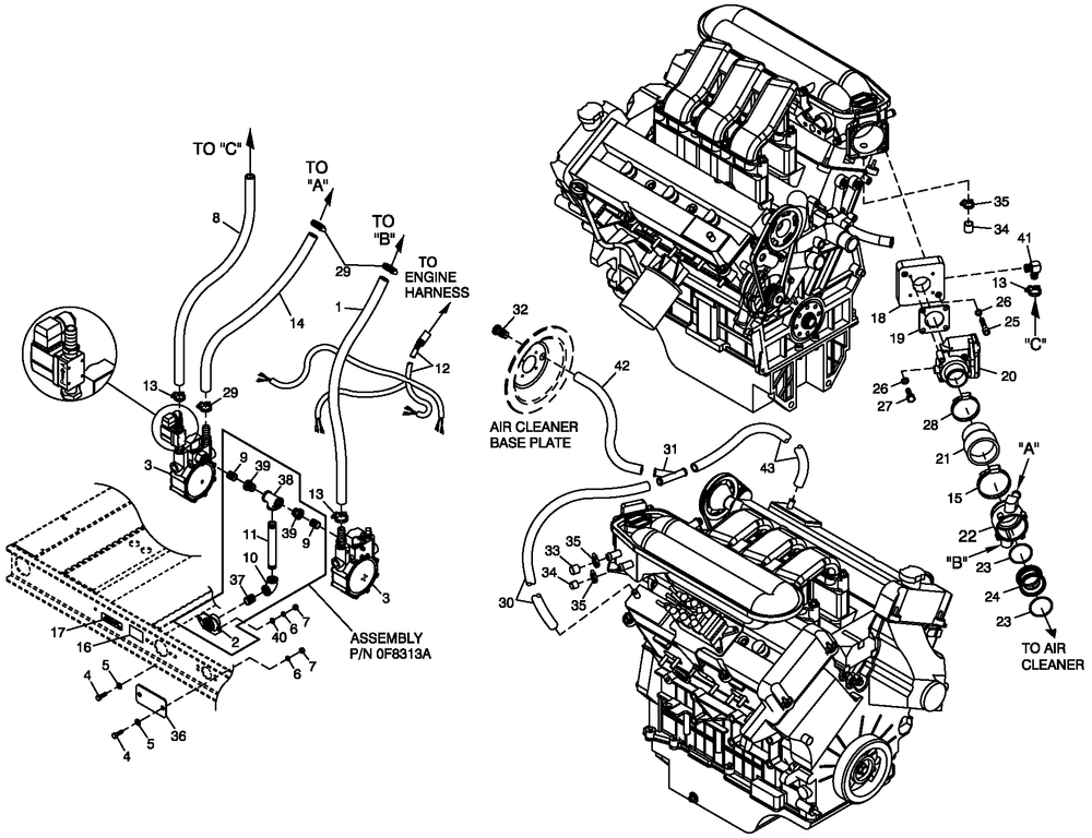 Fuel Nat.Gas C4 Diagram and Parts List for QT06030ANSN (4361373 - 5017502)(2008) Generac Generator