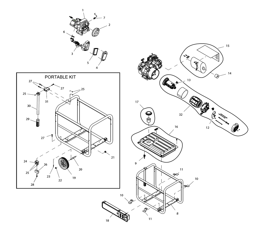 Fig-0 Diagram and Parts List for G0057240  Generac Generator
