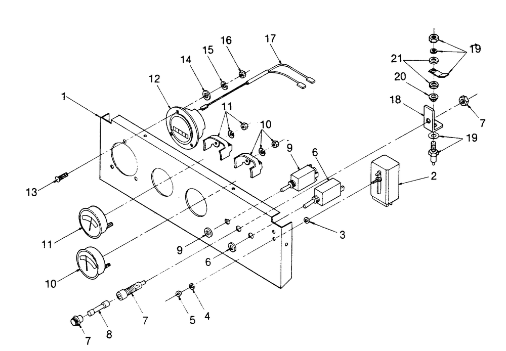 Engine Control Panel Diagram and Parts List for 1012-A  Generac Welder