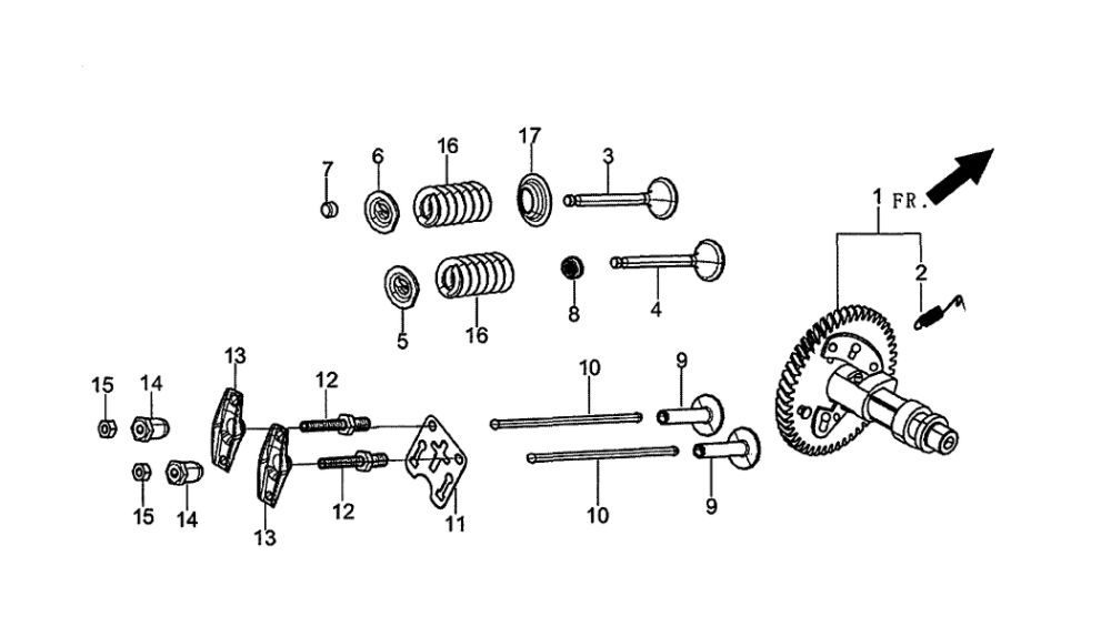 Rocker And Camshaft Diagram and Parts List for 005939-5  Generac Generator