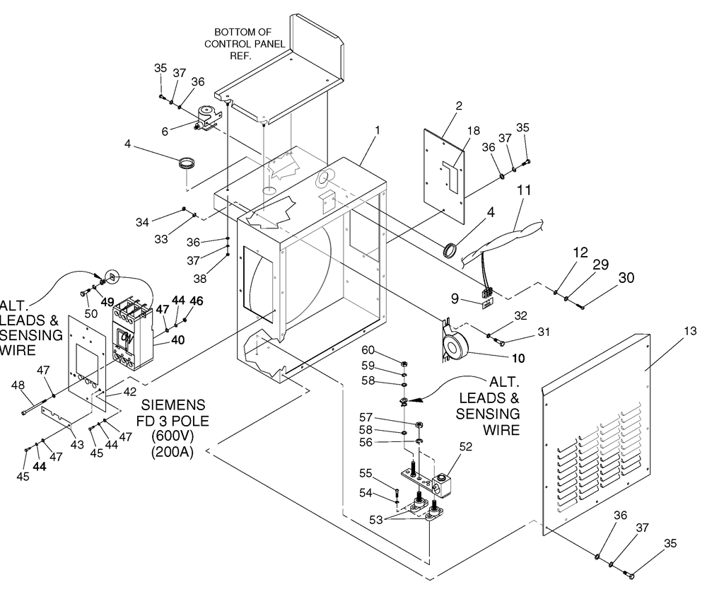 Ev Conbox 390 Guardian Siemens Diagram and Parts List for 0047490 (3650293 - 3651545)(2002) Generac Generator