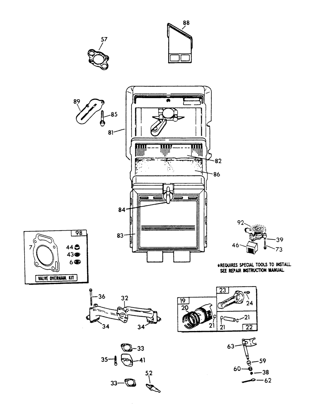 Gn-480 Engine (Part 2) Diagram and Parts List for 0443-0  Generac Generator