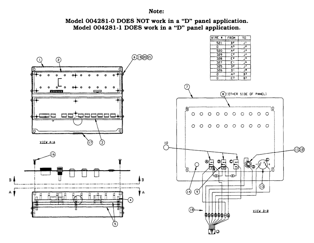 Flush Mount Assembly Diagram and Parts List for 4281-0  Generac Generator