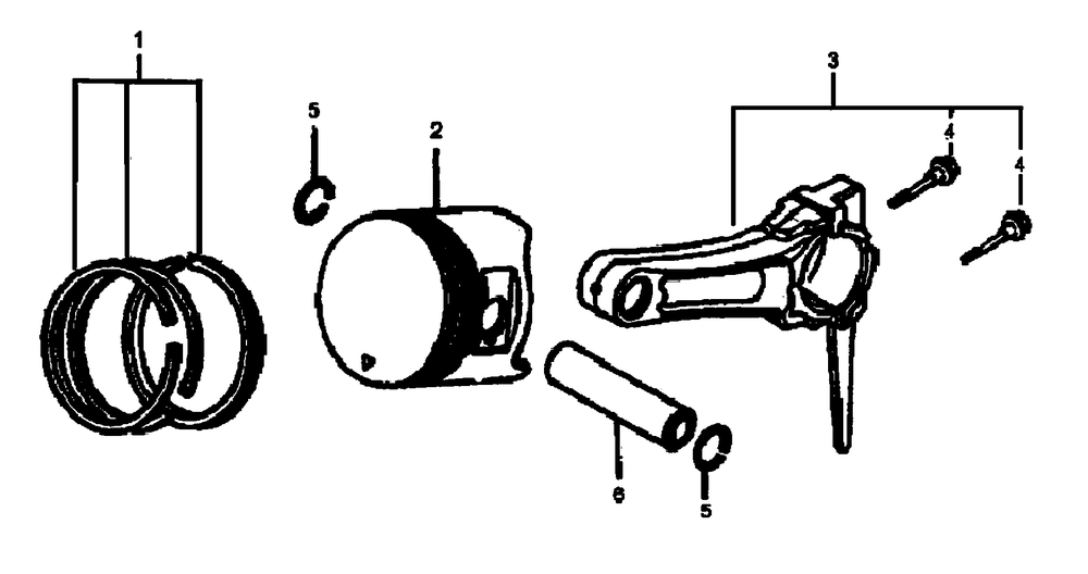 Piston/Connecting Rod Diagram and Parts List for 0057360 (5210769 - 5271450)(2009) Generac Generator