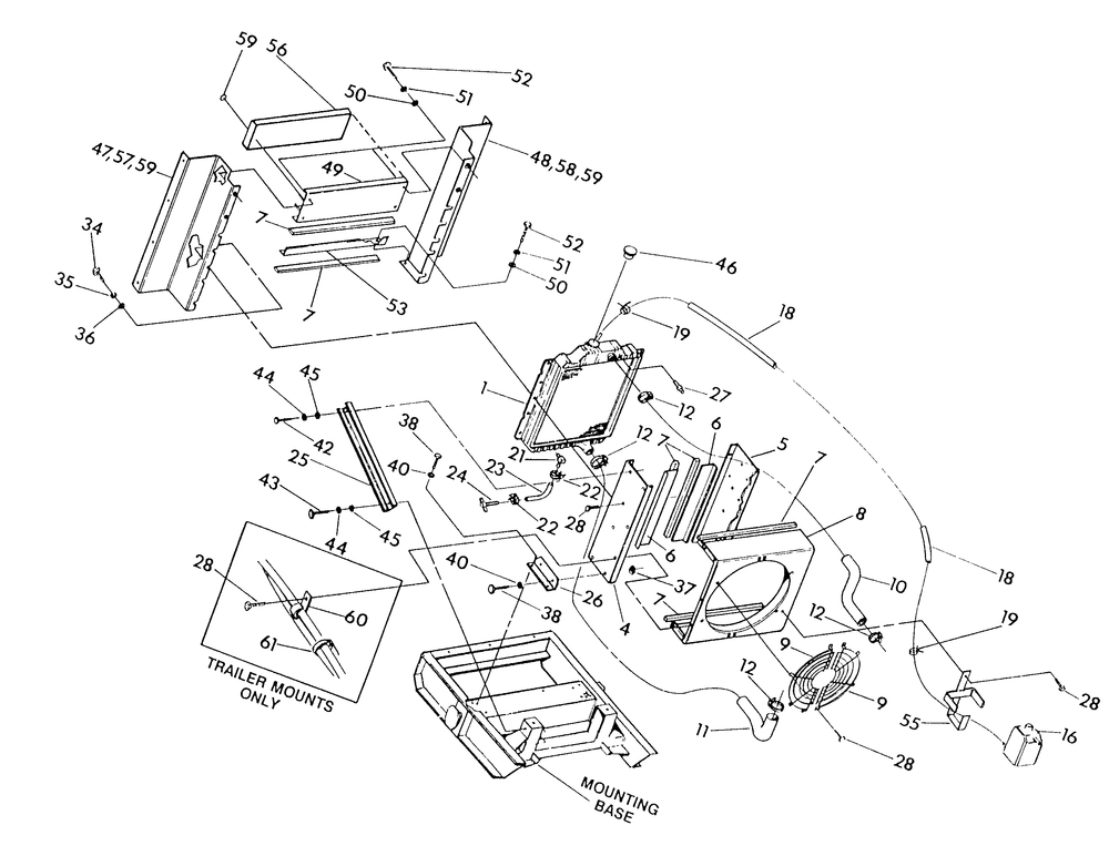 Radiator Diagram and Parts List for 9413-0  Generac Generator