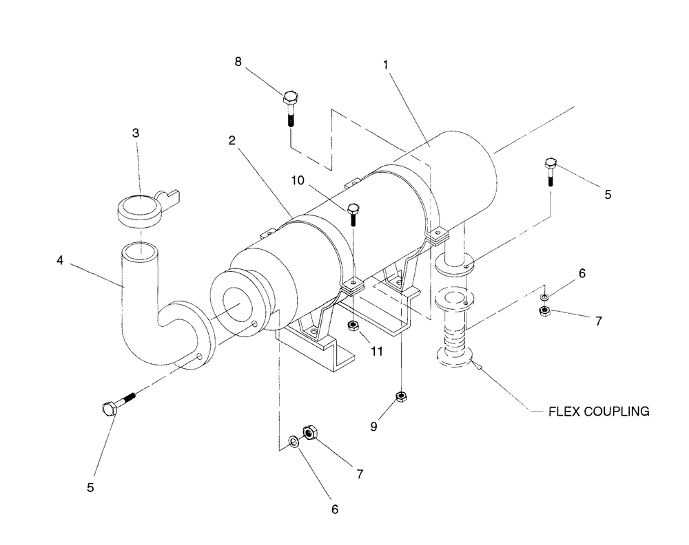 Muffler Diagram and Parts List for 4589-0  Generac Generator