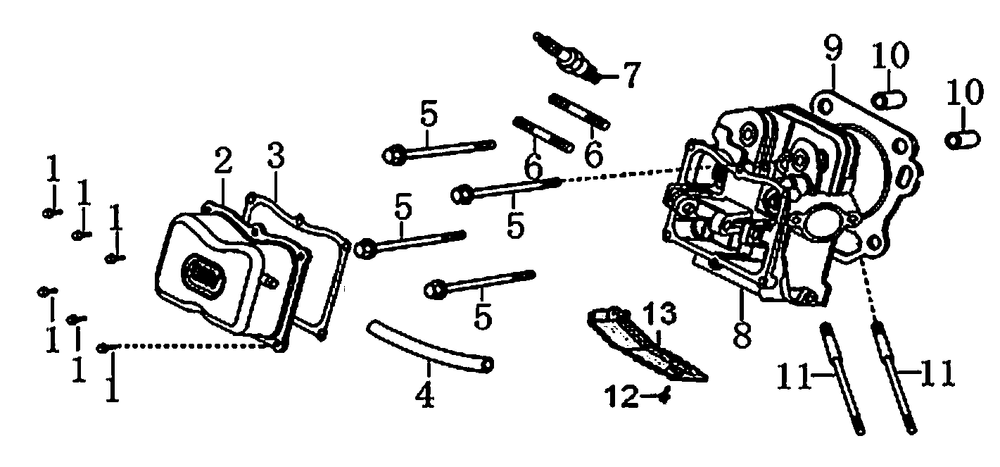 Cylinder Head Diagram and Parts List for 0060371 (6700464A - 6929693A)(2011) Generac Generator
