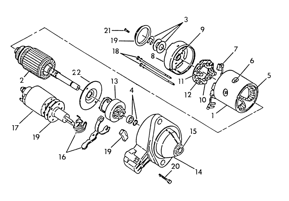 Starter Motor (Part 2) Diagram and Parts List for 9319-0  Generac Generator