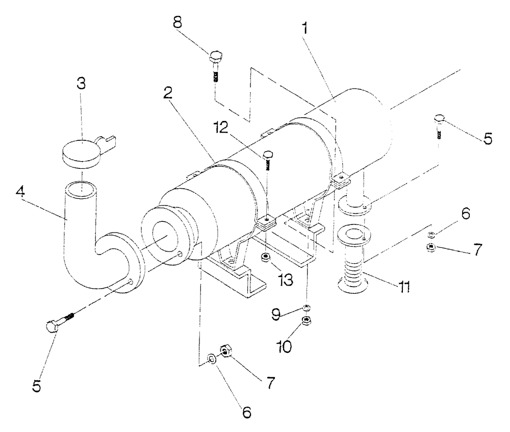 Exhaust Muffler Diagram and Parts List for 4081-0  Generac Generator