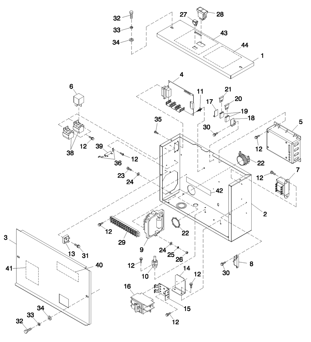 Control Panel Diagram and Parts List for 0050312 (4328537)(2005) Generac Generator