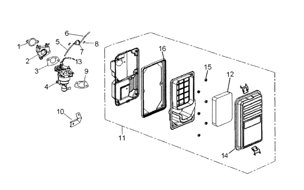 Air Cleaner Diagram and Parts List for 005941-0  Generac Generator