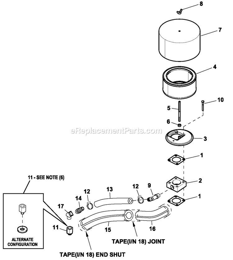 Ev Air Cleaner 2.4l G2 Turbo Diagram and Parts List for CT03624JNAN (2009V35519)(2009) Generac Generator