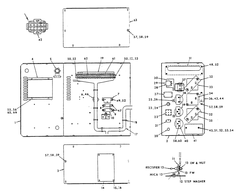 Control Panel Diagram and Parts List for 9301-3  Generac Generator