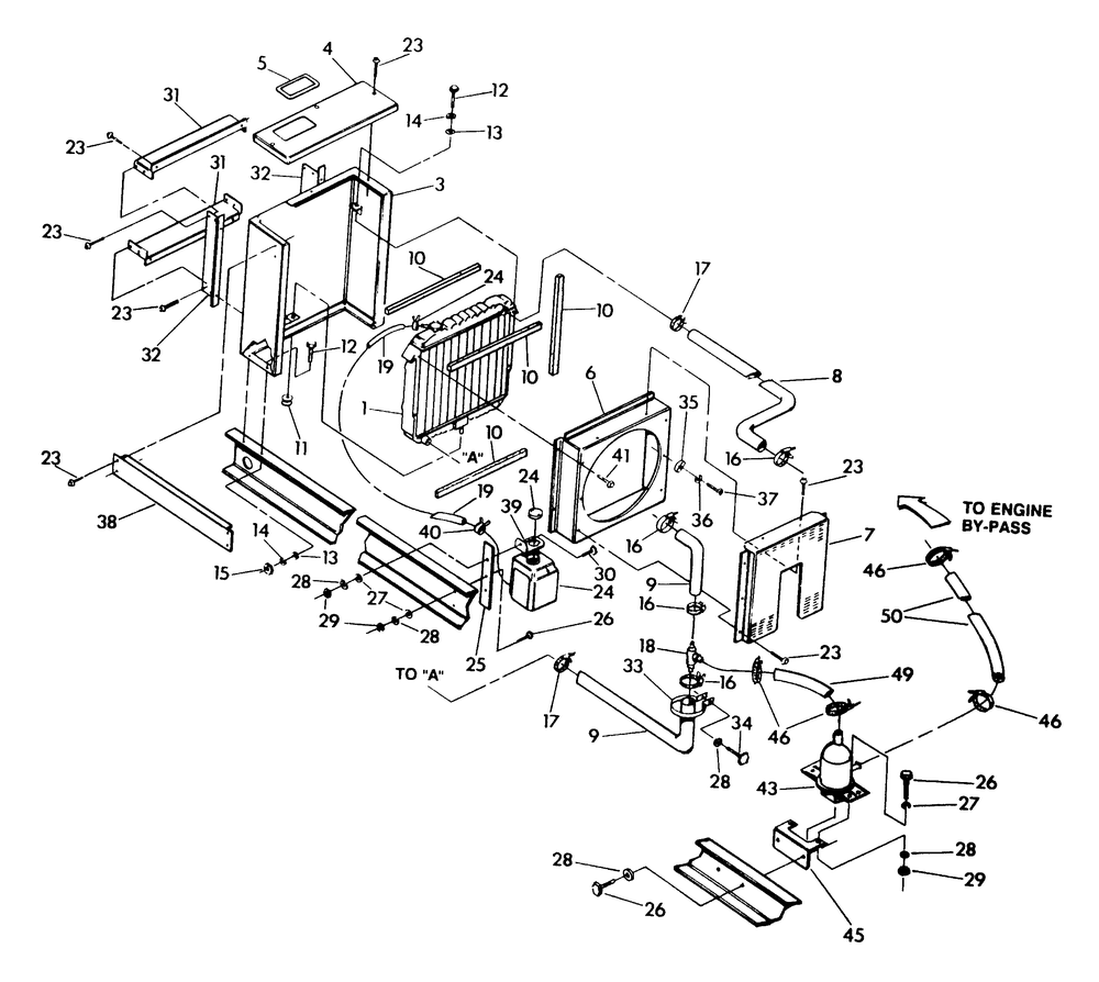 Radiator Diagram and Parts List for 9348-3  Generac Generator