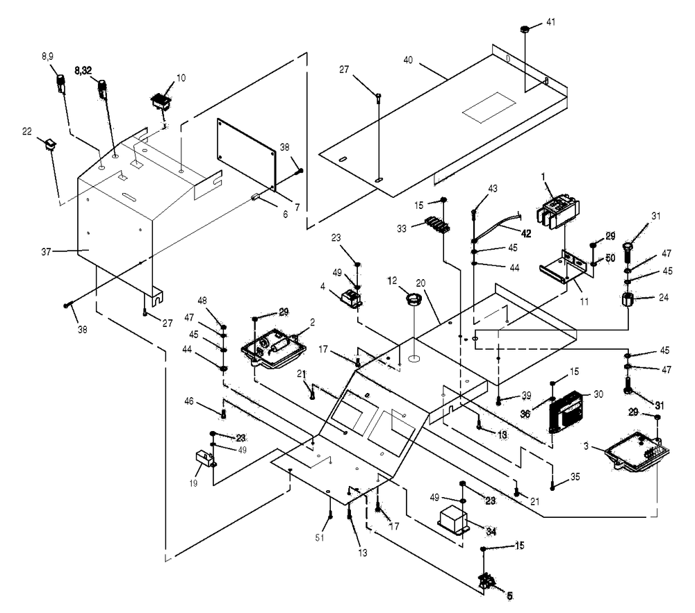 Control Panel Diagram and Parts List for 0046753 (3981591 - 5694397)(2014) Generac Generator