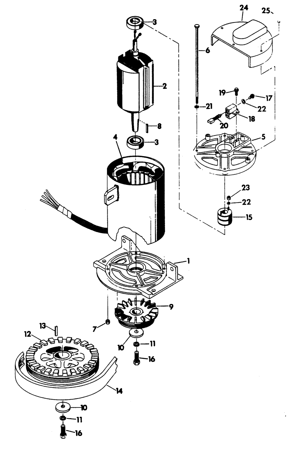 Alternator Diagram and Parts List for 6206-5  Generac Generator