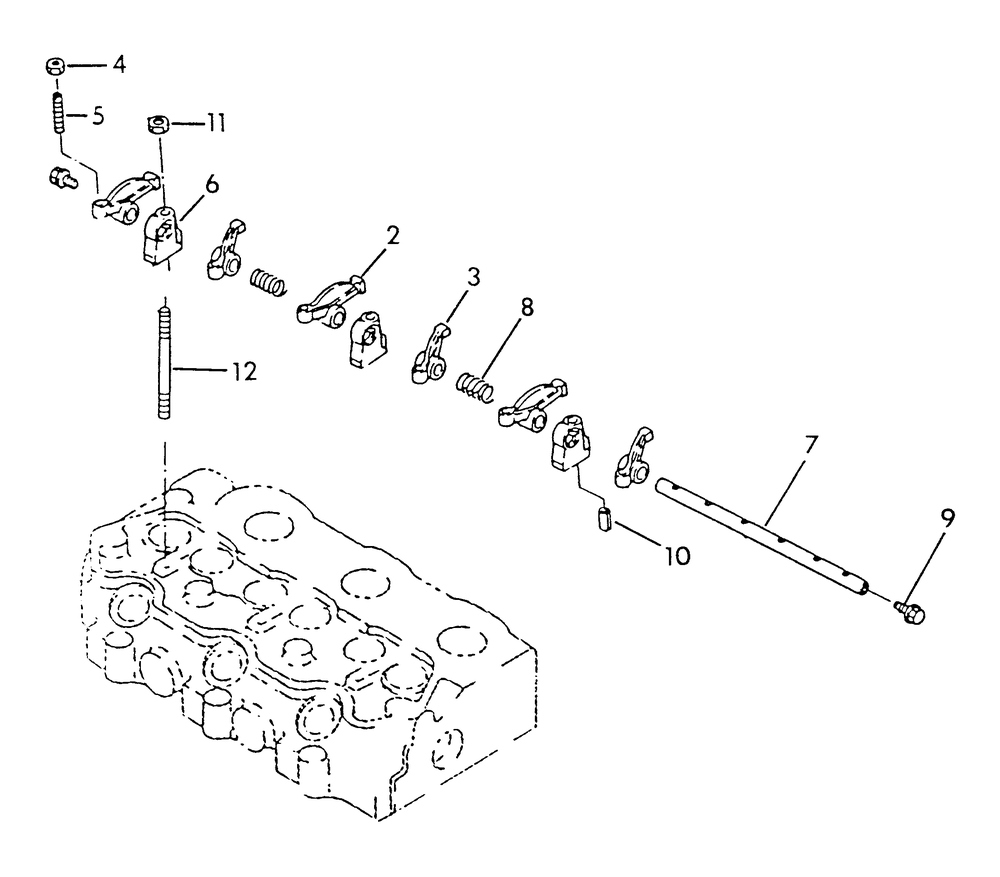 Rocker Arm Assembly Diagram and Parts List for 9510-0  Generac Generator