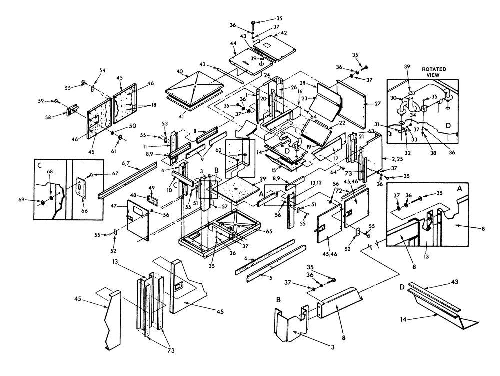 Compartment Diagram and Parts List for 9574-0  Generac Generator