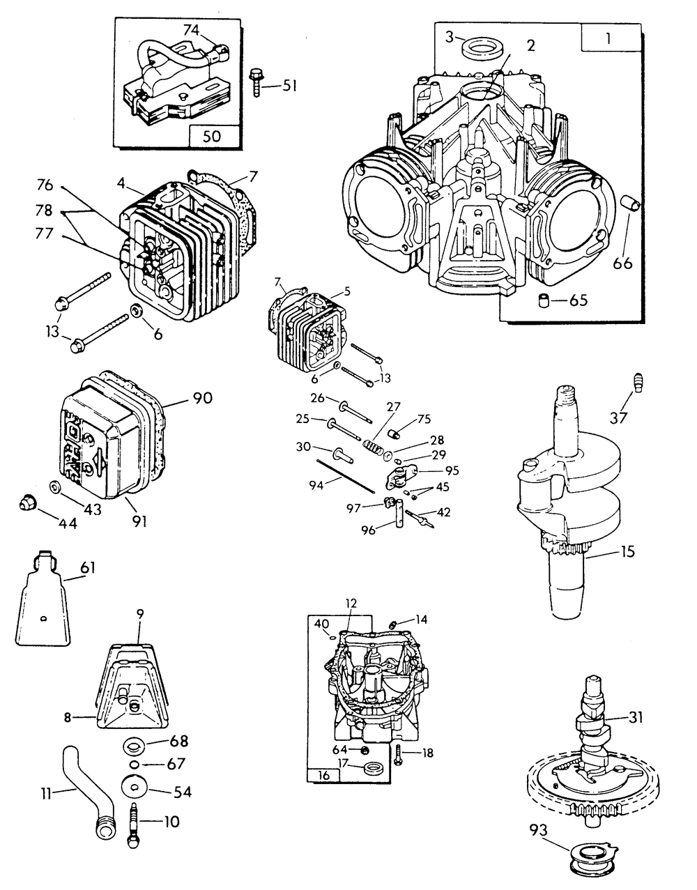 V-Twin Engine (Part 3) Diagram and Parts List for 9475-0  Generac Generator