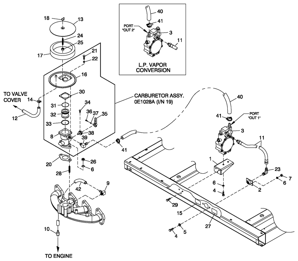 Ev Nat Gas Fuel 2.5l G3 Diagram and Parts List for 0050280 (3960659)(2004) Generac Generator