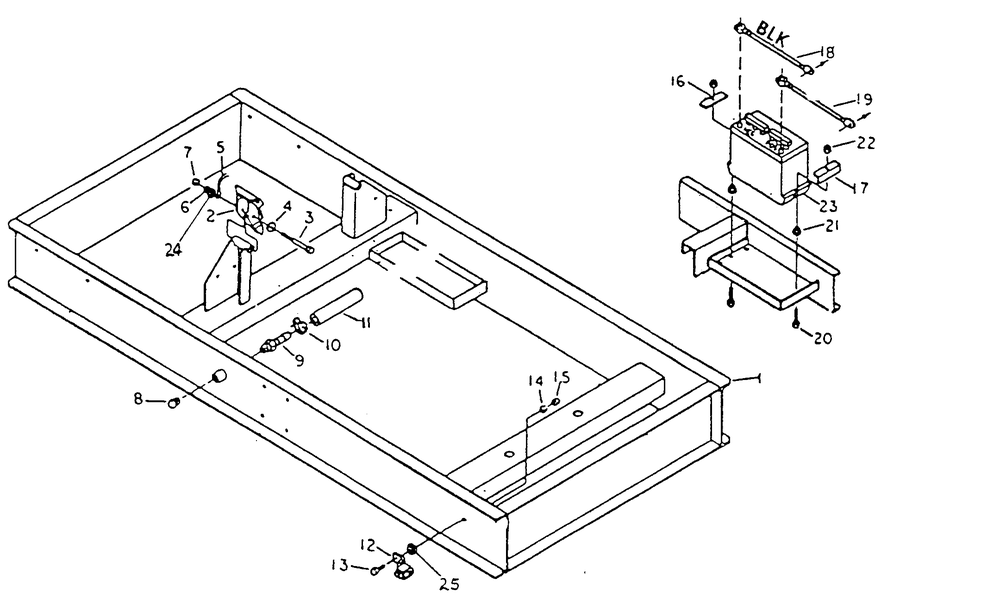 Mounting Base Diagram and Parts List for 9303-1  Generac Generator
