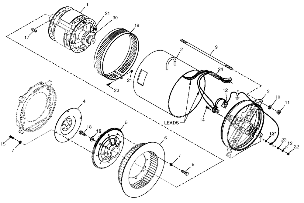 Alternator Diagram and Parts List for 0049910 (3993557 - 4344004)(2006) Generac Generator