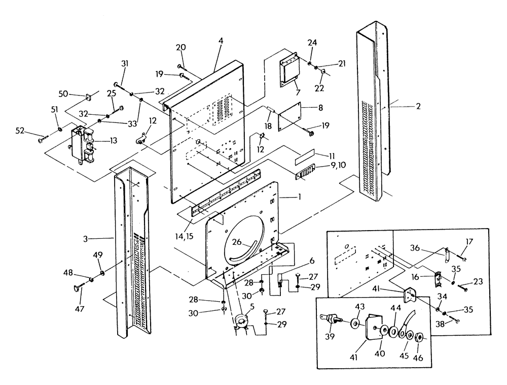 Control Panel Back Diagram and Parts List for 9399-1  Generac Generator