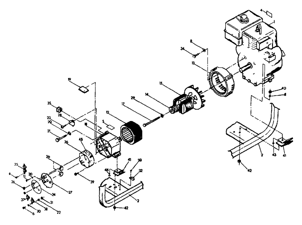 Generator Diagram and Parts List for S5002 (8983-5)(8983-5) Generac Generator