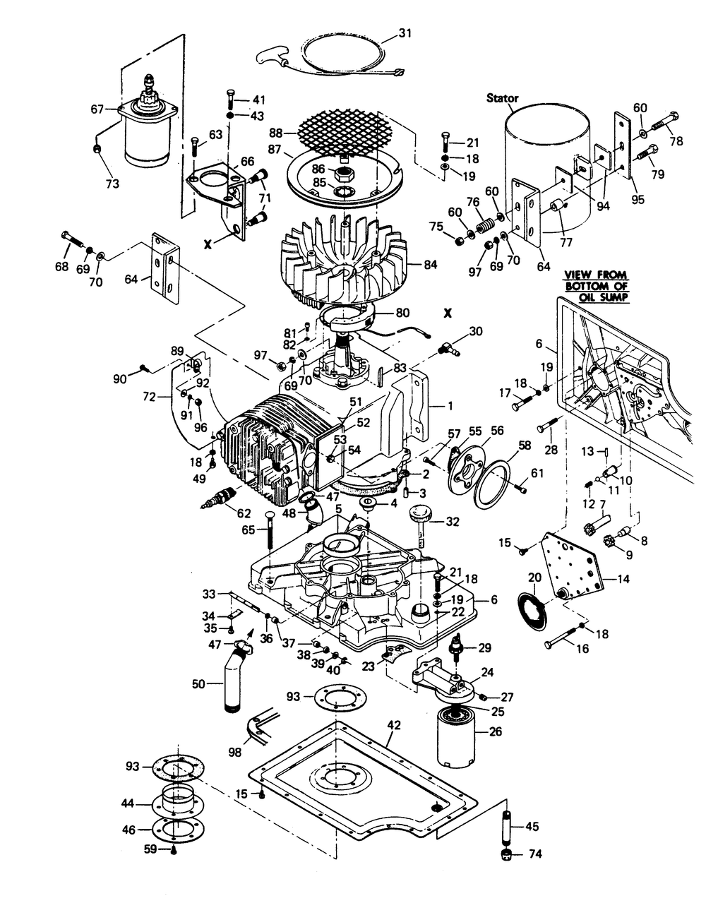 Engine Parts Diagram and Parts List for 6206-5  Generac Generator