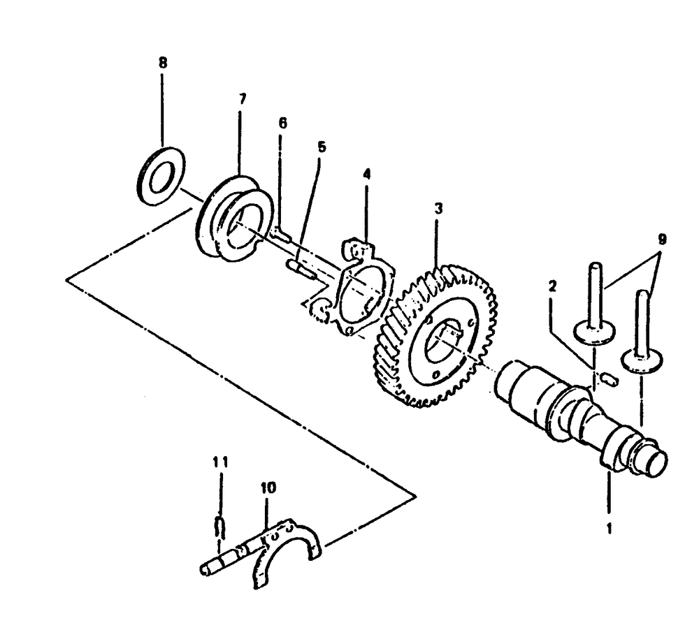 Camshaft And Governor Diagram and Parts List for 6894-2  Generac Generator
