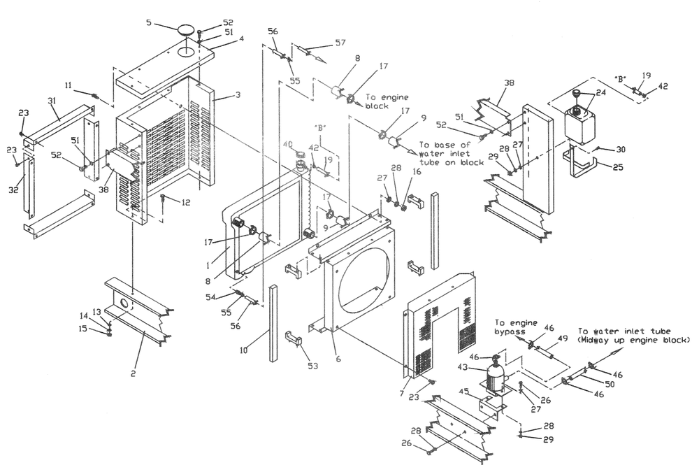 Radiator Diagram and Parts List for 0007570 (3035032)(2014) Generac Generator