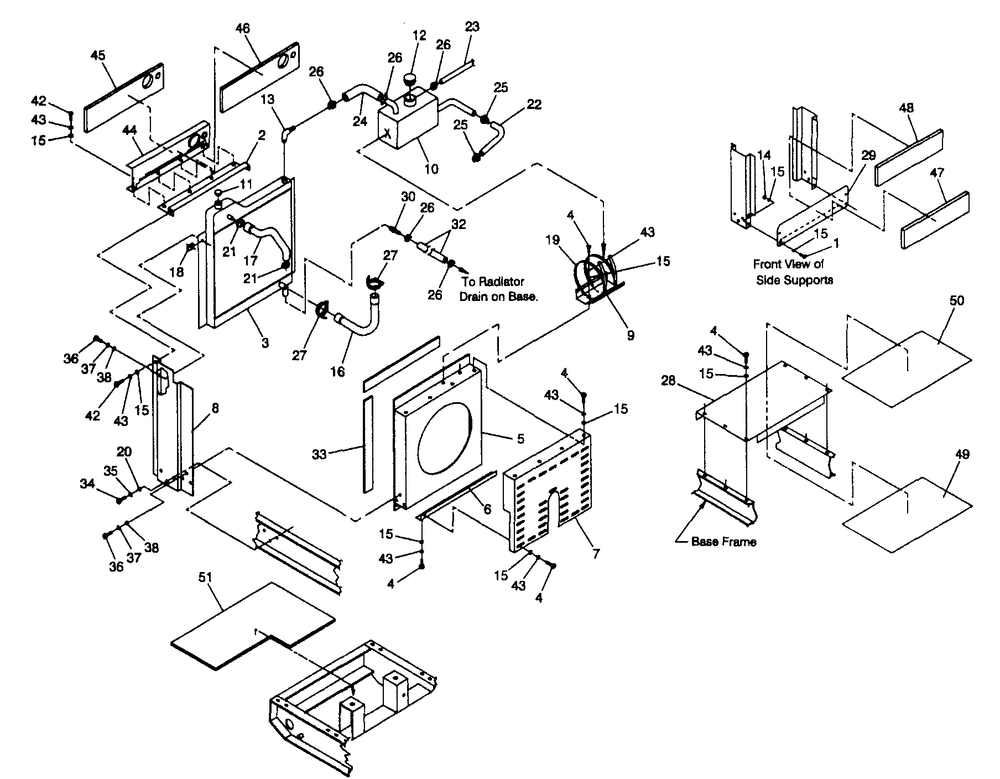 Radiator Assembly Diagram and Parts List for 4359-1  Generac Generator