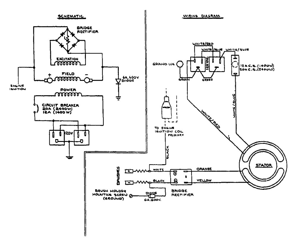Electrical Schematic And Wiring Diagram No 67226 Diagram and Parts List for S1600 (8839-0)(8839-0) Generac Generator