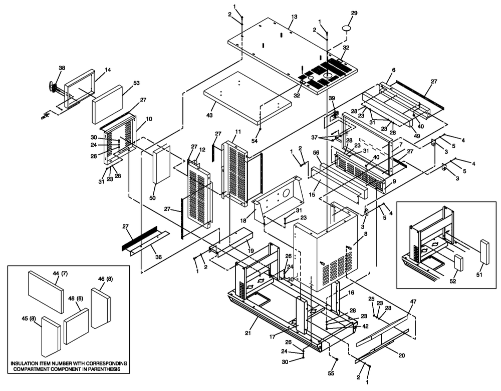 Ev Enclosure 1.5l Diagram and Parts List for 0041260 (3167756 - 3214478)(2014) Generac Generator