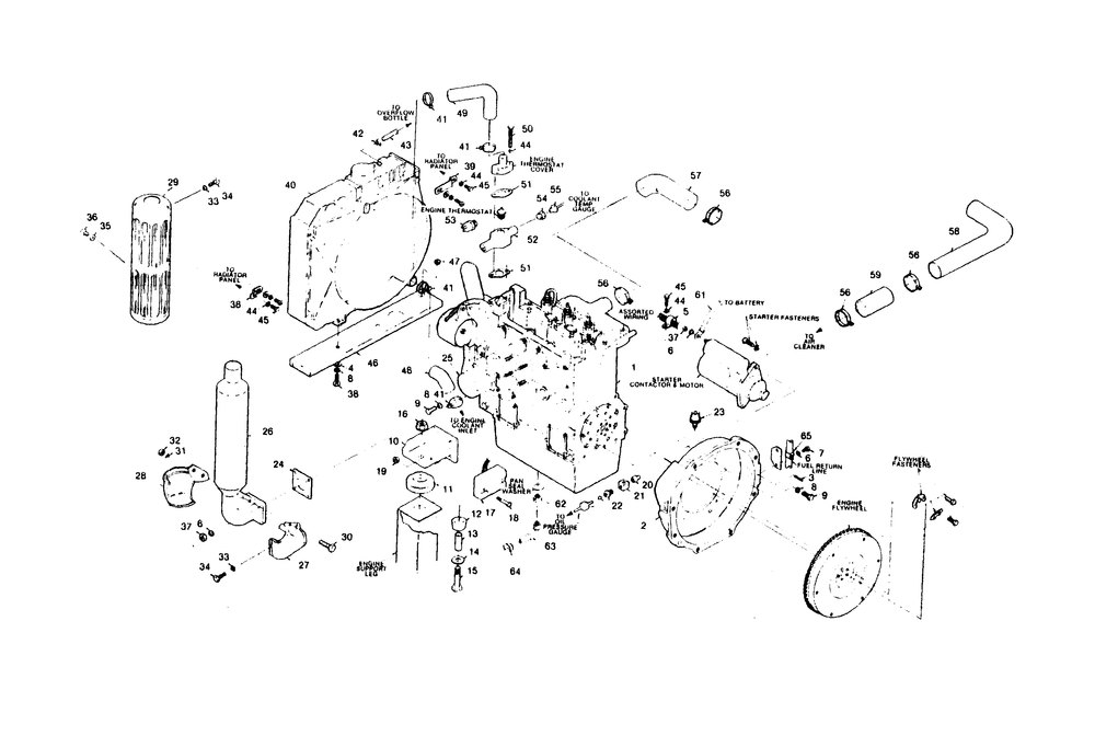 Engine Accessories (Right Hand Side) Diagram and Parts List for 1008-D  Generac Welder