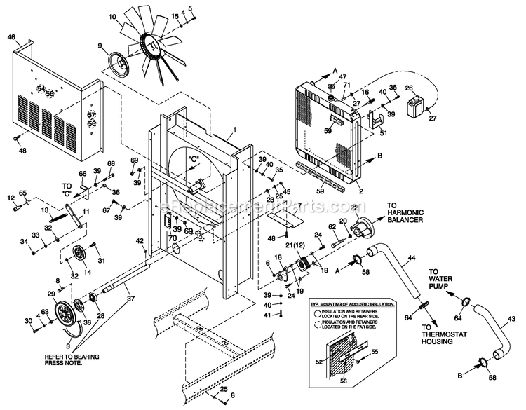 Ev Cooling Package 3.0l G14 Diagram and Parts List for QT06030JVAN (5098532)(2008) Generac Generator