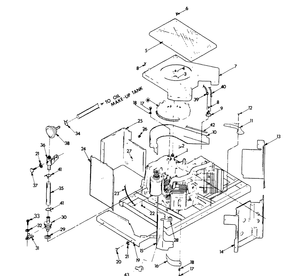 Engine Enclosure Diagram and Parts List for 9008-6  Generac Generator