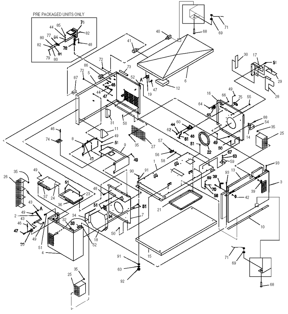 Enclosure Diagram and Parts List for 0046730 (367600 - 3786968)(2014) Generac Generator