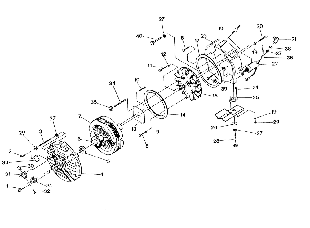 Generator Diagram and Parts List for 9510-0  Generac Generator