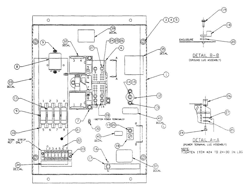 Transfer Switch Diagram and Parts List for 9227-2  Generac Generator