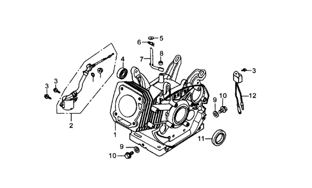 Crankcase Diagram and Parts List for 005941-0  Generac Generator