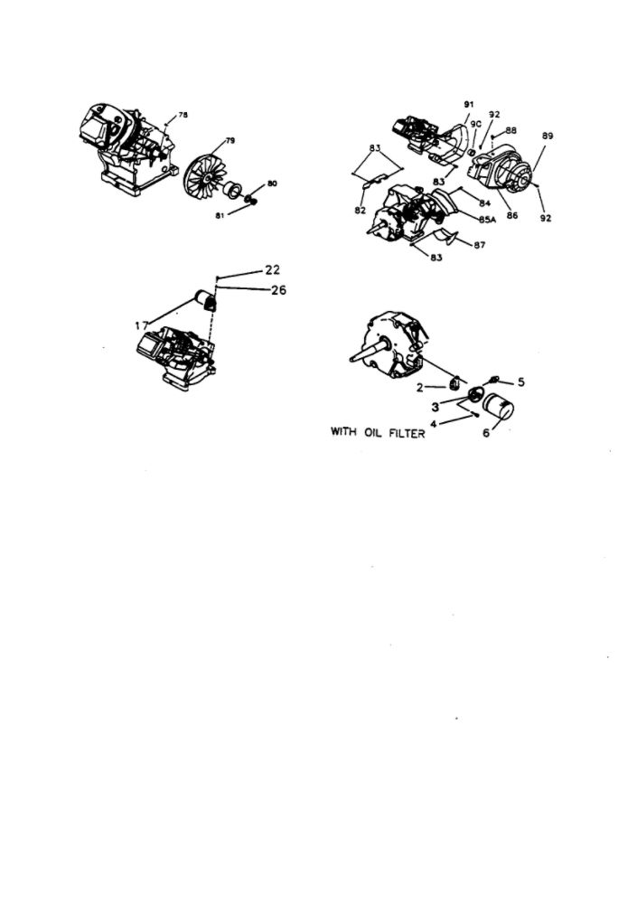 Low Oil Shutdown And Governor 2 Diagram and Parts List for EHF00935  Generac Engine
