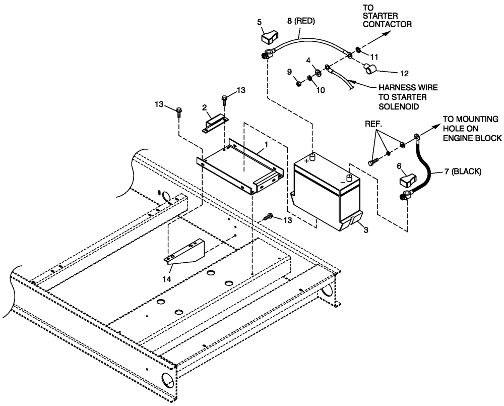 Battery 6.8l Cpl Diagram and Parts List for ST07068ANSN (5378096)(2009) Generac Generator