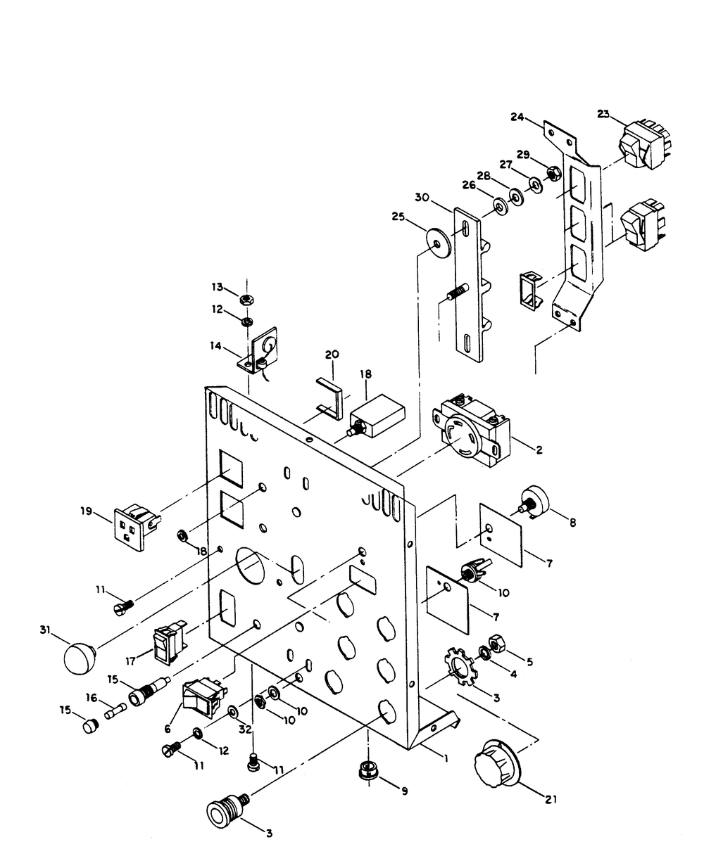 Control Panel Assembly Diagram and Parts List for 6959-0  Generac Welder