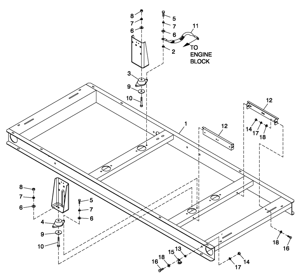Mounting Base Diagram and Parts List for 0052280 (4338592 - 4338602)(2006) Generac Generator