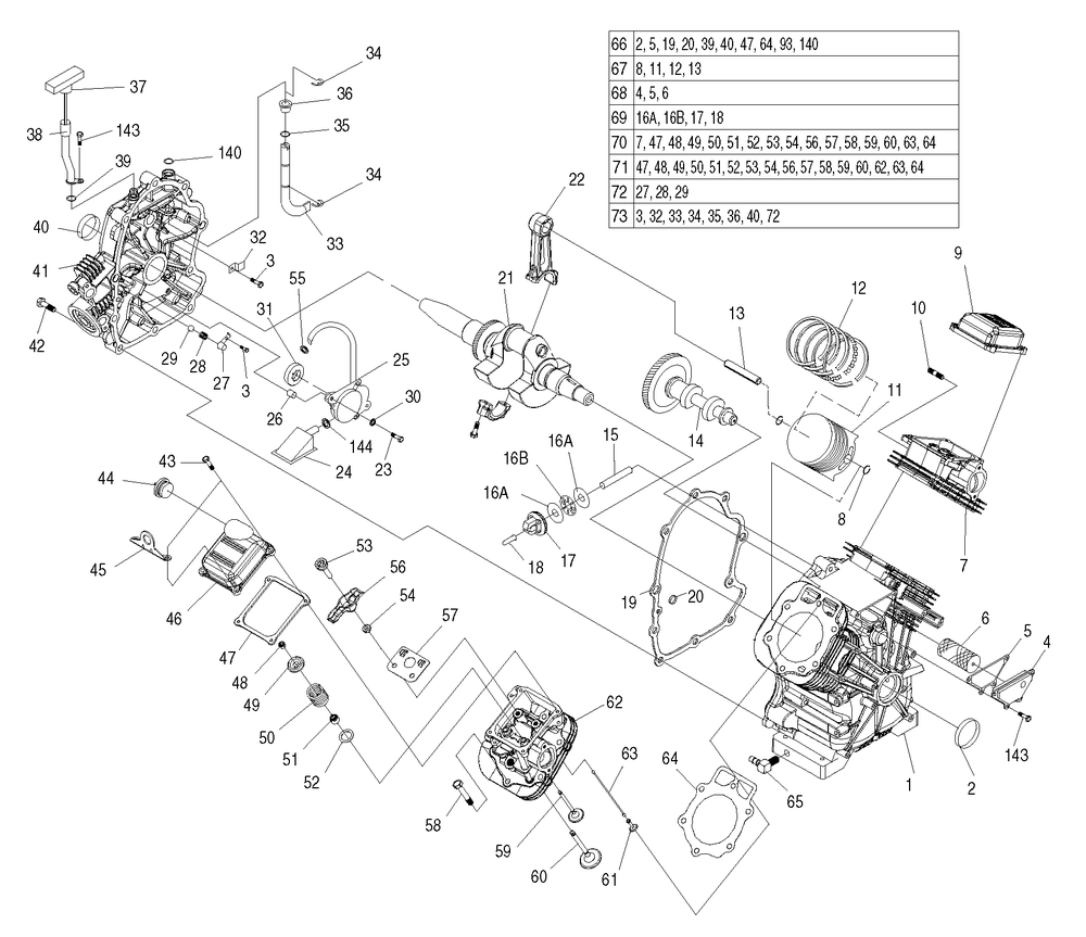 Engine 3 Diagram and Parts List for 0046753 (3981591 - 5694397)(2014) Generac Generator