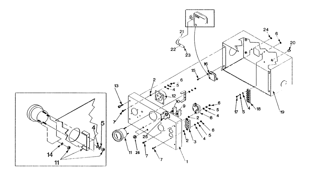 Control Panel Diagram and Parts List for 9651-1  Generac Generator