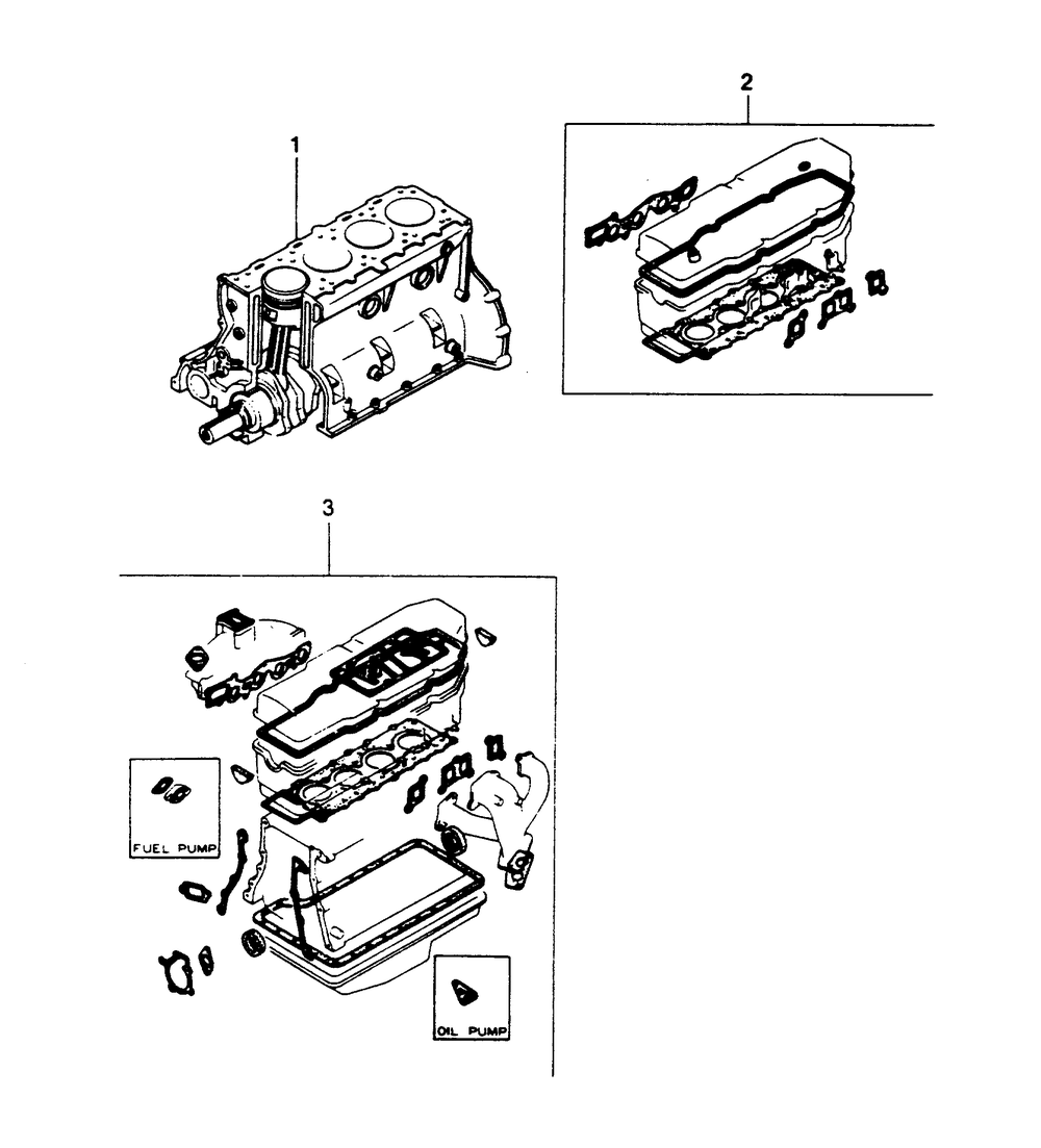 Short Block And Gasket Sets Diagram and Parts List for 1014-A  Generac Welder