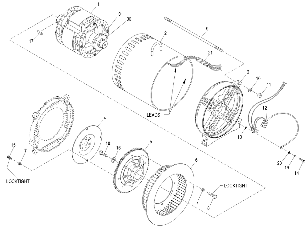 Alternator Diagram and Parts List for 0049884 (4201876 - 4689477)(2006) Generac Generator