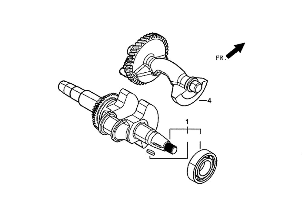 Crankshaft And Balance Diagram and Parts List for 005939-5  Generac Generator